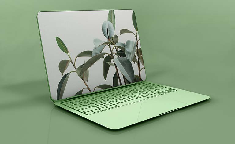 لپ تاپ مفهومی با صفحه نمایش بزرگ و زیبا